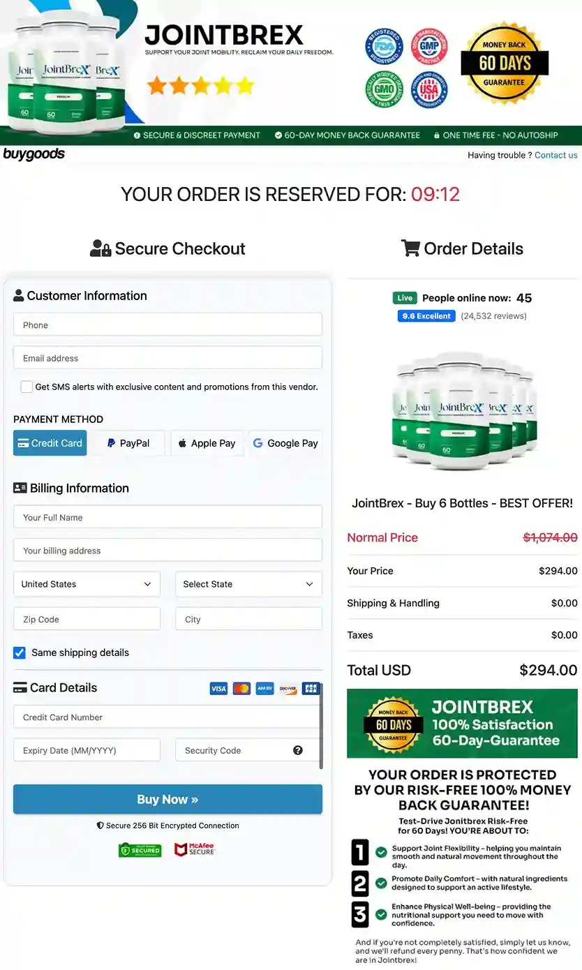 Joint Brex Secure Checkout — Payment Options